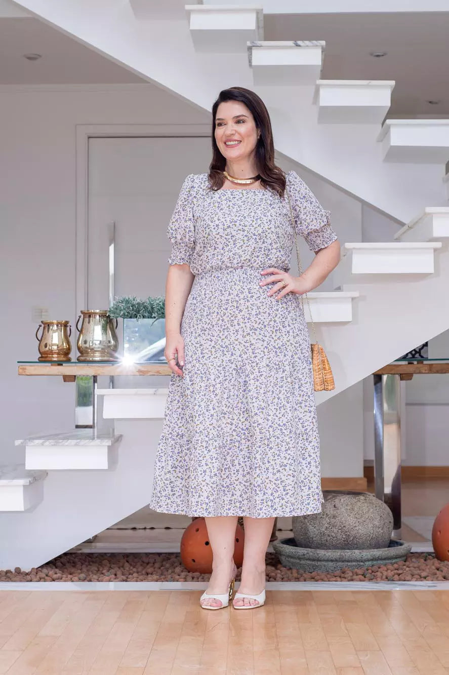 VESTIDO MAXI MIDI COM MARIAS BRANCO