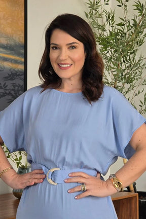 Vestido Azul Serenity em Viscose Valentina