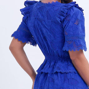 Vestido Feminino Midi Renda Azul Emily - FL17