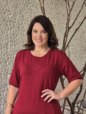 VESTIDO MAXI MIDI COM BOLSOS VINHO