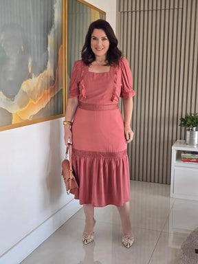 VESTIDO MIDI DETALHE GUIPIR