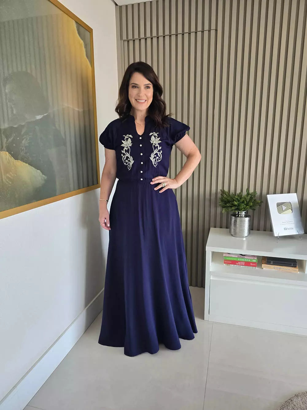 VESTIDO LONGO EVASÊ BORDADO