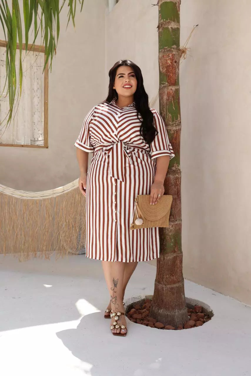 CHEMISE POLIANA COM FAIXA NA CINTURA