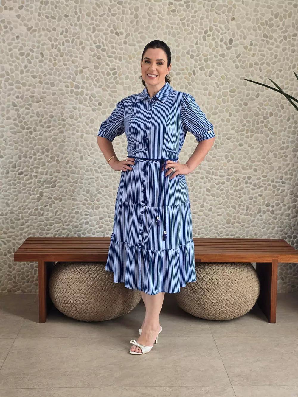 CHEMISE COM MARIAS AZUL