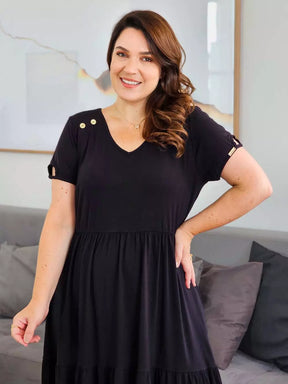 Vestido Preto Comfy com Marias