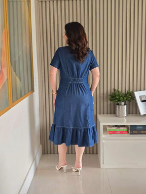 CHEMISE COM RECORTES E BABADO