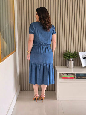 VESTIDO COMFY COM MARIAS AZUL