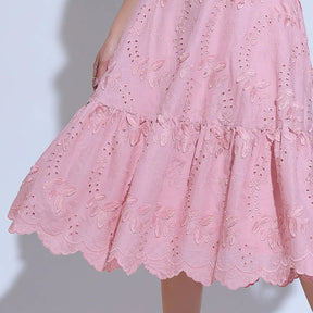 Conjunto Feminino Richelieu 3D Rosa Bordado Luma - FL22