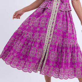 Vestido Feminino Midi Roxo com Renda Tiffany - FL13