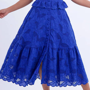 Vestido Feminino Midi Renda Azul Emily - FL17