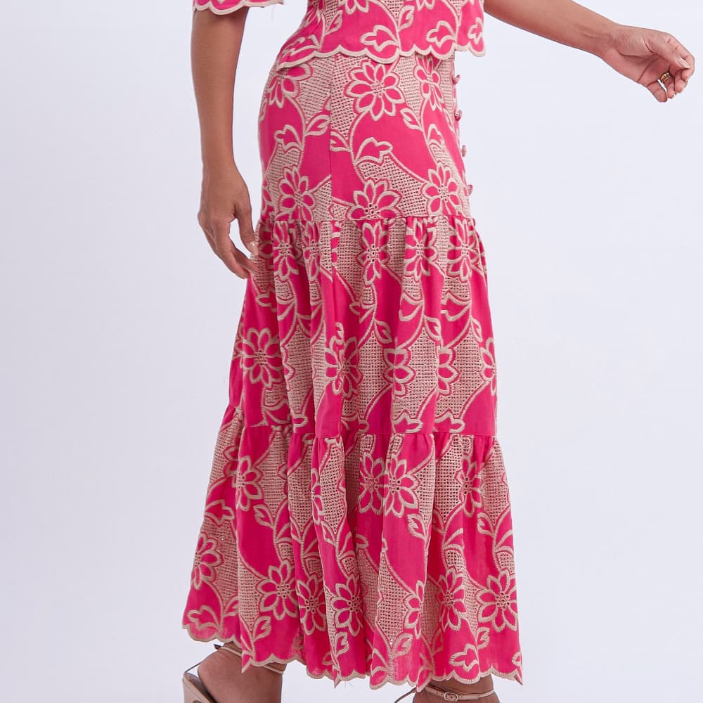 Conjunto Feminino Floral Rosa Isabela - FL10