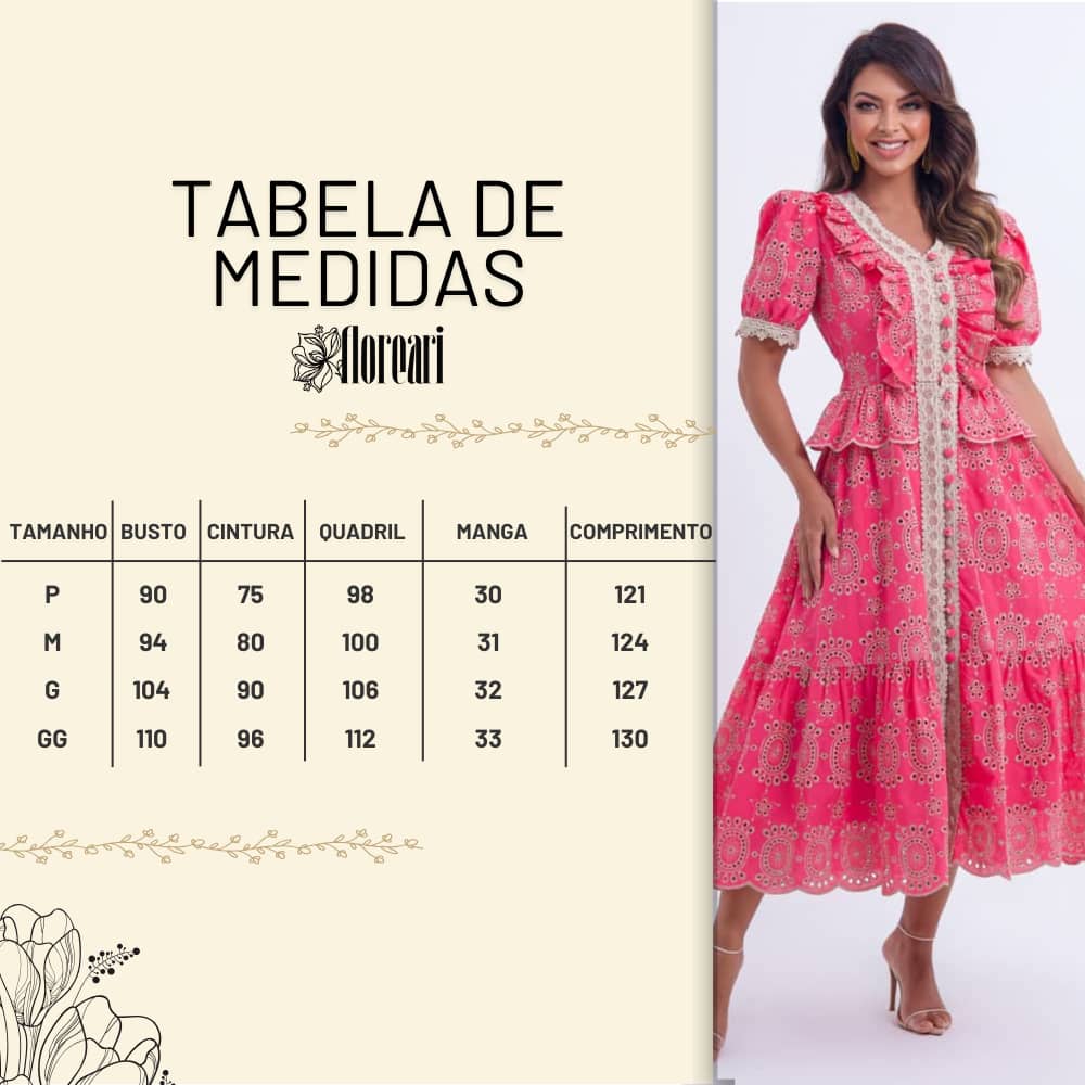 Vestido Feminino Midi Rosa com Renda Tiffany - FL02