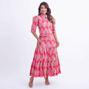 Conjunto Feminino Floral Rosa Isabela - FL10