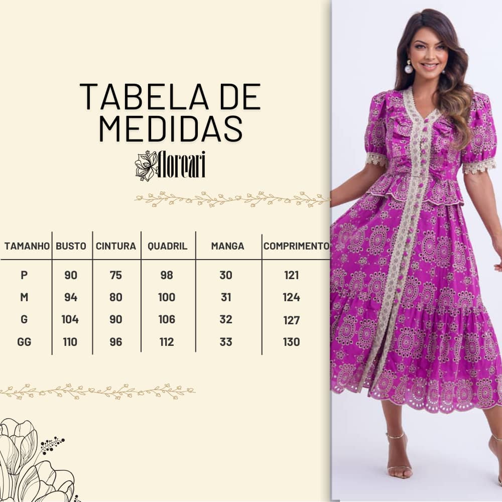 Vestido Feminino Midi Roxo com Renda Tiffany - FL13